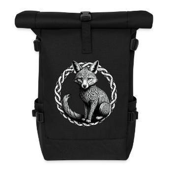 Fuchs mit keltischem Knoten 01 - Rolltop Rucksack - Schwarz - Vorne