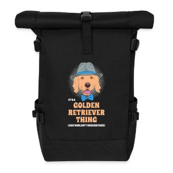 Hipster Golden Retriever - Rolltop Rucksack - Schwarz - Vorne