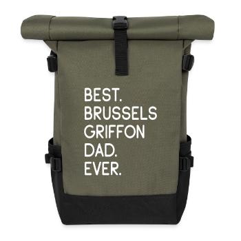 Brussels Griffon Belgischer Zwerggriffon - Rolltop Rucksack - Olive/Schwarz - Vorne