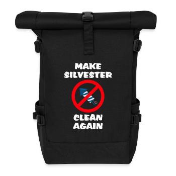 Anti Feuerwerk Gegen Böller - Rolltop Rucksack - Schwarz - Vorne