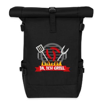 Grilling Yes I Grill Funny Sayings - Roll Top Backpack - black - Front