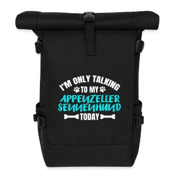 Appenzeller Sennenhund Besitzer Besitzerin - Rolltop Rucksack - Schwarz - Vorne