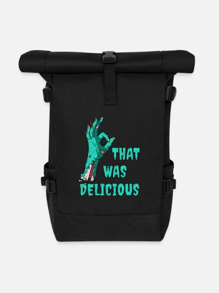 Zombie Hand Lustiger Spruch Halloween Untote - Rolltop Rucksack - Schwarz