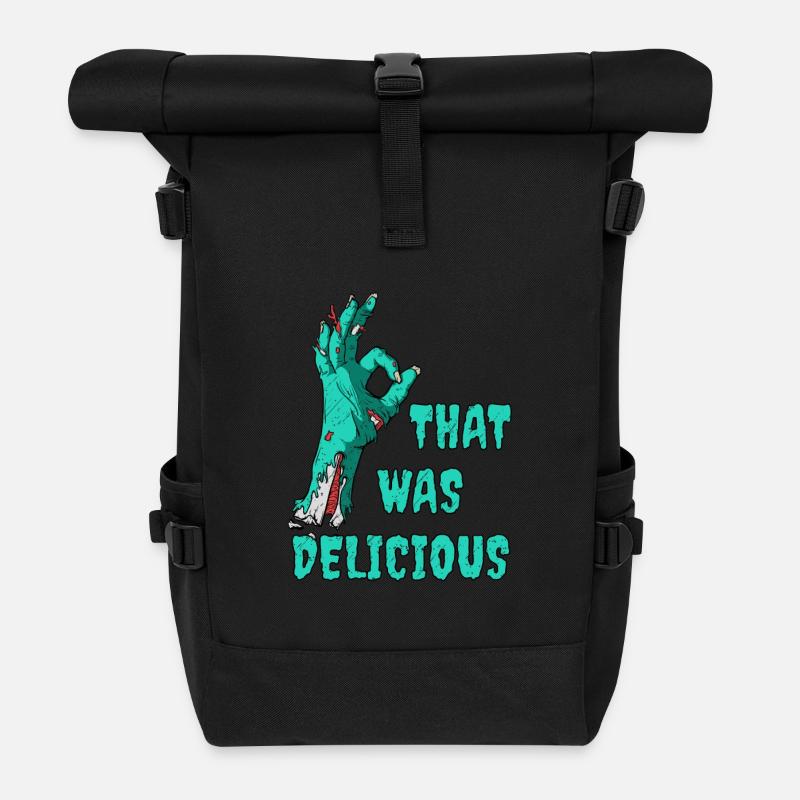 Zombie Hand Lustiger Spruch Halloween Untote - Rolltop Rucksack - Schwarz