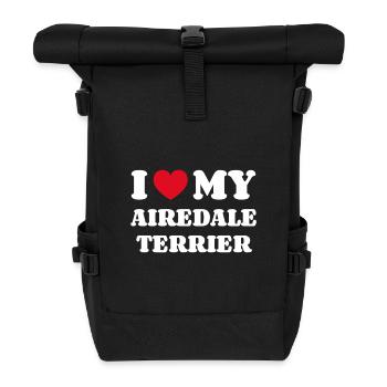 J’adore mon Airedale Terrier - Sac à dos roll top - noir - Devant