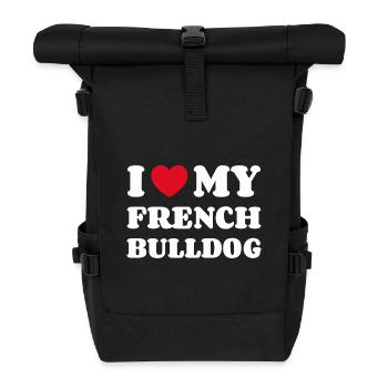 I Love My French Bulldog Französische Bulldogge - Roll Top Backpack - black - Front