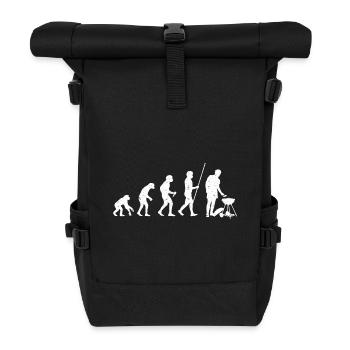 BBQ Evolution Grillen Barbecue Geschenkidee - Rolltop Rucksack - Schwarz - Vorne