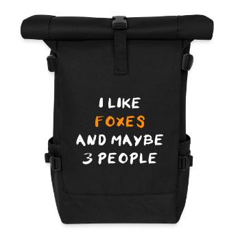 I Like Foxes And Maybe 3 People Fuchs - Rolltop Rucksack - Schwarz - Vorne
