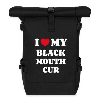 I Love My Black Mouth Cur - Rolltop Rucksack - Schwarz - Vorne