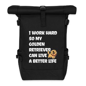 Golden Retriever Besitzer Lustiger Spruch - Rolltop Rucksack - Schwarz - Vorne