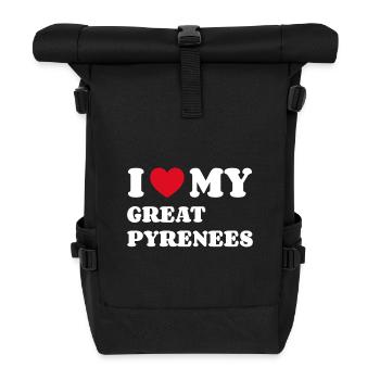 I Love My Great Pyrenees - Roll Top Backpack - black - Front