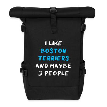 Boston Terrier - Sac à dos roll top - noir - Devant