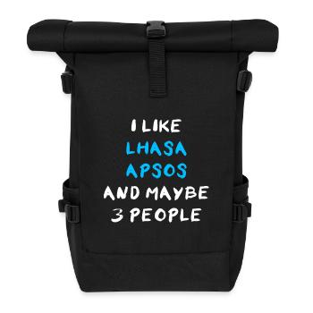 Lhasa Apso - Rolltop Rucksack - Schwarz - Vorne