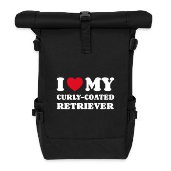 I Love My Curly-Coated Retriever Hundebesitzer - Rolltop Rucksack - Schwarz - Vorne