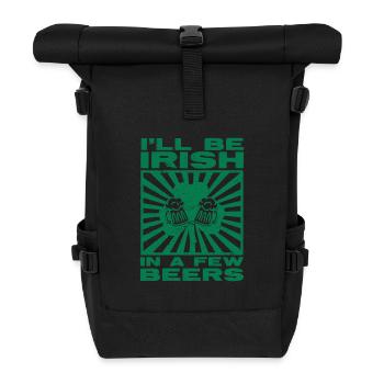 Beer Drinking Drinkers Ireland Irish St Patricks Day - Roll Top Backpack - black - Front