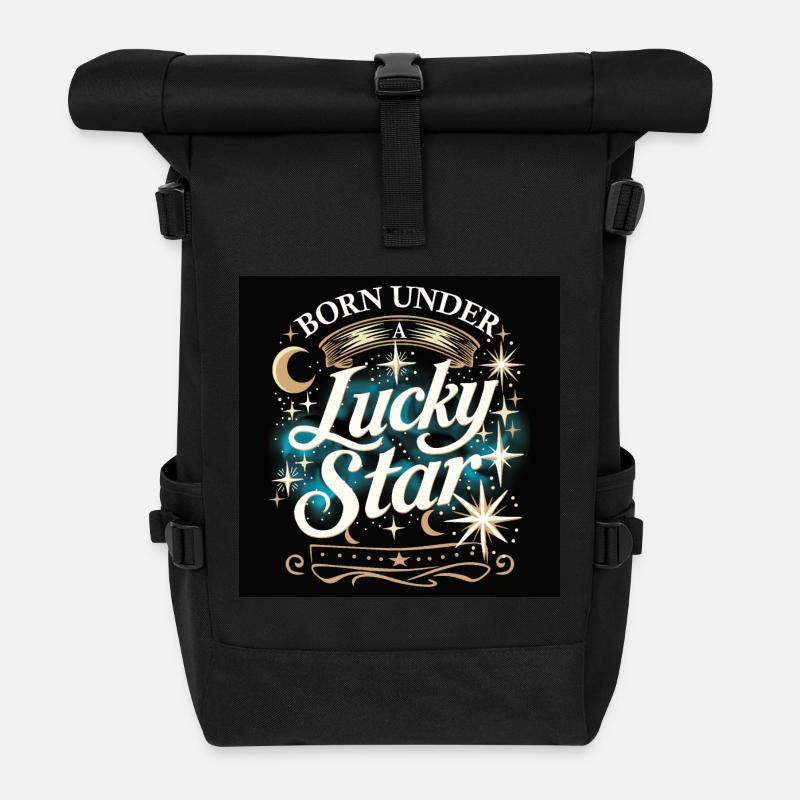 Bonne étoile - Sac à dos roll top - noir