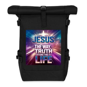Jesus – The Way, the Truth and the Life - Roll Top Backpack - black - Front