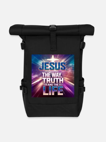 Jesus – Der Weg, die Wahrheit und das Leben - Rolltop Rucksack - Schwarz
