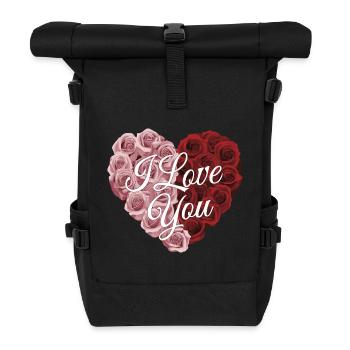 Cœur de rose - Sac à dos roll top - noir - Devant