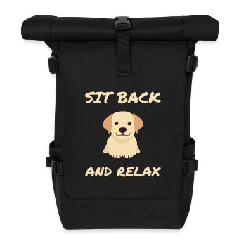 Cute Labrador - Roll Top Backpack - black - Front