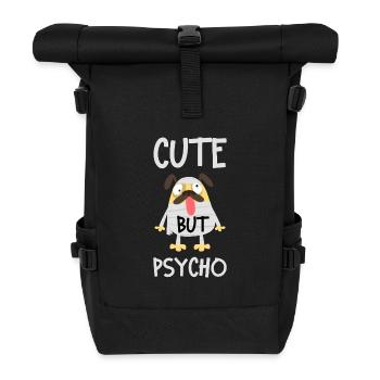 Süßer Verrückter Mumien Mops Halloween Lustig - Rolltop Rucksack - Schwarz - Vorne