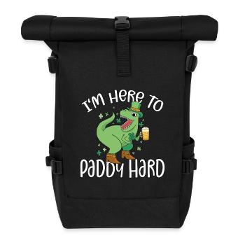 Leprechaun T-Rex Dino Bier I'm Here To Paddy Hard - Rolltop Rucksack - Schwarz - Vorne