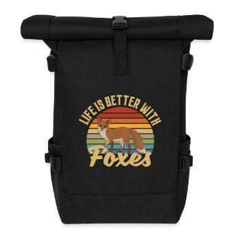 La vie est meilleure avec les renards - Sac à dos roll top - noir - Devant