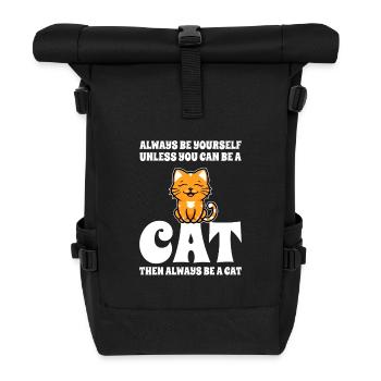 Cat - Roll Top Backpack - black - Front