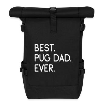 Mops Pug - Rolltop Rucksack - Schwarz - Vorne