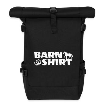 horse owner horse stable riding stable shirt - Roll Top Backpack - black - Front