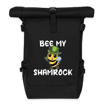 Süße Biene Leprechaun Kobold Spruch Kleeblatt - Rolltop Rucksack - Schwarz - Vorne