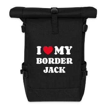 J'aime mon Border Jack - Sac à dos roll top - noir - Devant