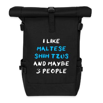 Shih Tzu maltais - Sac à dos roll top - noir - Devant