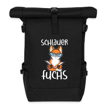 Schlauer Fuchs - Rolltop Rucksack - Schwarz - Vorne