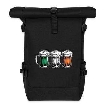 St. Patrick's Day Beer Beer Glasses Irish Flag - Roll Top Backpack - black - Front
