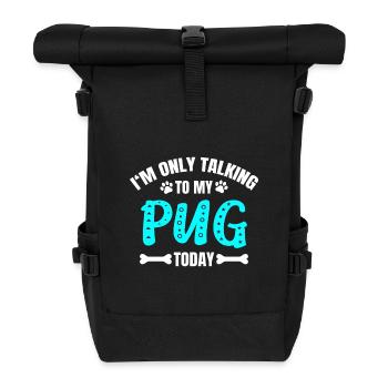 Pug Mops - Roll Top Backpack - black - Front