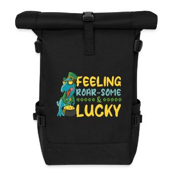 Leprechaun T-Rex Dino Dinosaure Saint-Patrick - Sac à dos roll top - noir - Devant