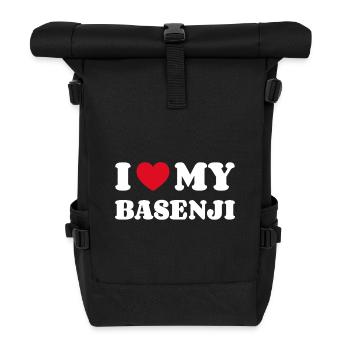 I Love My Basenji - Rolltop Rucksack - Schwarz - Vorne