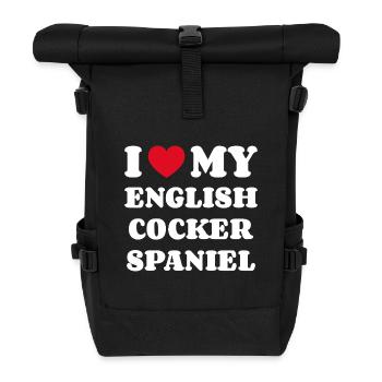 I Love My English Cocker Spaniel Hundebesitzer - Rolltop Rucksack - Schwarz - Vorne
