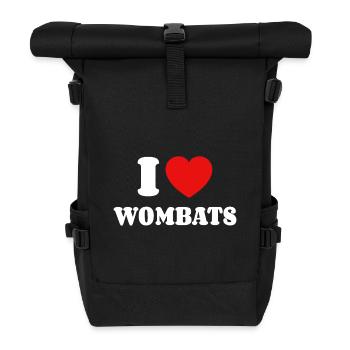 I Love Wombats - Rolltop Rucksack - Schwarz - Vorne
