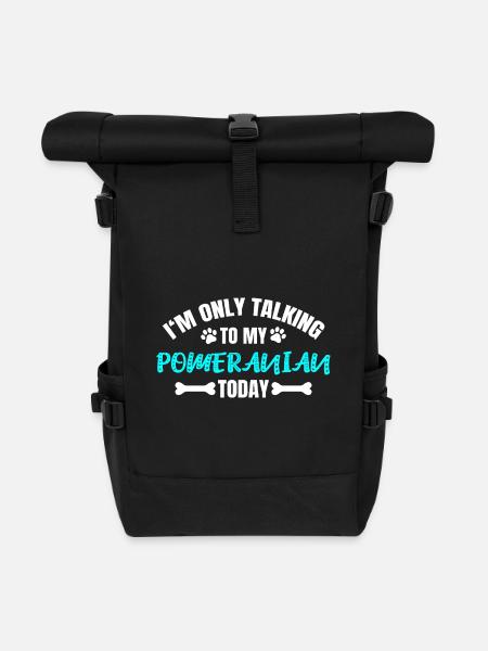 Pomeranian Zwergspitz - Rolltop Rucksack - Schwarz
