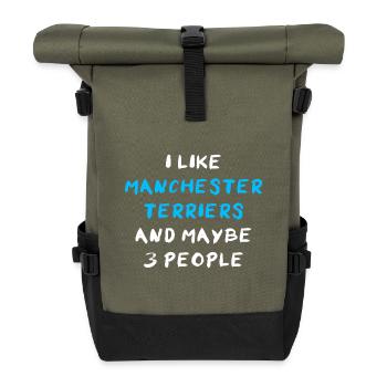 Manchester Terrier - Sac à dos roll top - olive/noir - Devant