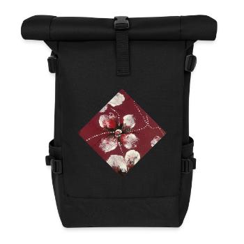 Dark red design - Roll Top Backpack - black - Front
