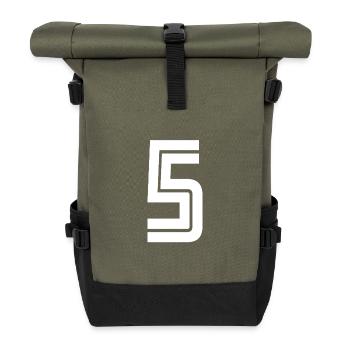 Jersey number 6 – 6th anniversary gift - Roll Top Backpack - olive/black - Front