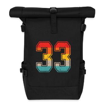 33 Jahre Retro Trikot Nummer 33 T-shirt Nummer 33 - Rolltop Rucksack - Schwarz - Vorne