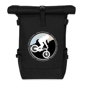 Faire du vélo en montagne. Faire du vélo en montagne. - Sac à dos roll top - noir - Devant