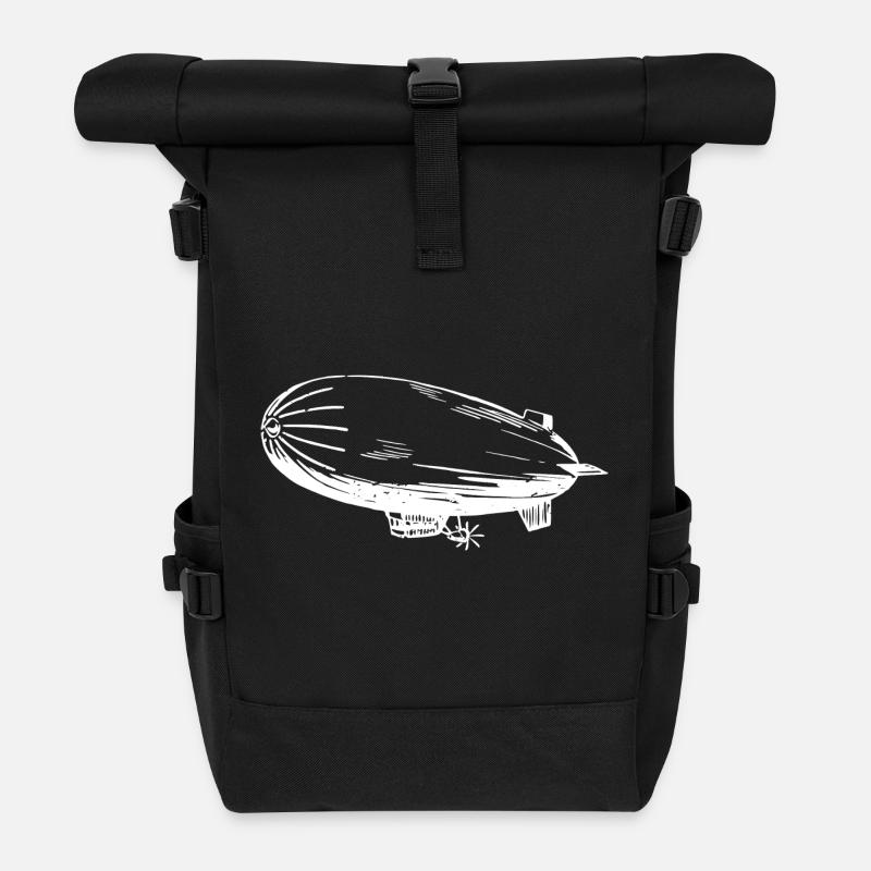 Silhouette d’un dirigeable – Stylé - Sac à dos roll top - noir