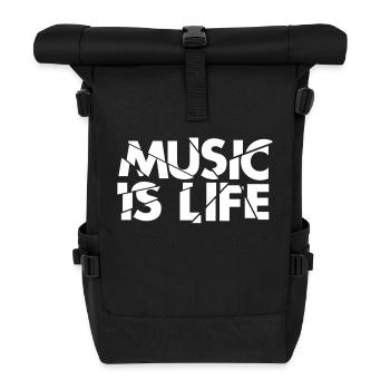 musicislifebreak - Roll Top Backpack - black - Front