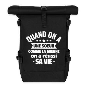 Une sœur comme la mienne, c’est du bonheur - Sac à dos roll top - noir - Devant