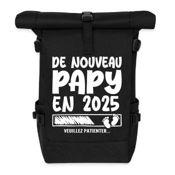 2025 wieder Opa - Rolltop Rucksack - Schwarz - Vorne
